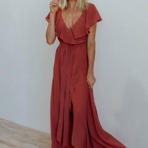 NWOT Rosewood Katya Ruffle Maxi Dress (XL)